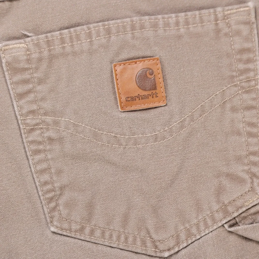 Carhartt B159 MUS Mens Loose Fit Canvas Carpenter Pants Taupe 38x30 (Fits 38x29)